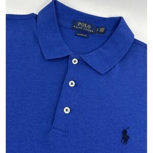 Polo Ralph Lauren Polo Shirt Men L Royal Blue Pony Logo Cotton Classic Fit